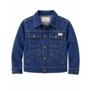 Vintage 70s‎ JCPenney Super Denim Selvedge Jacket Kids Honda Patch Blue Trucker